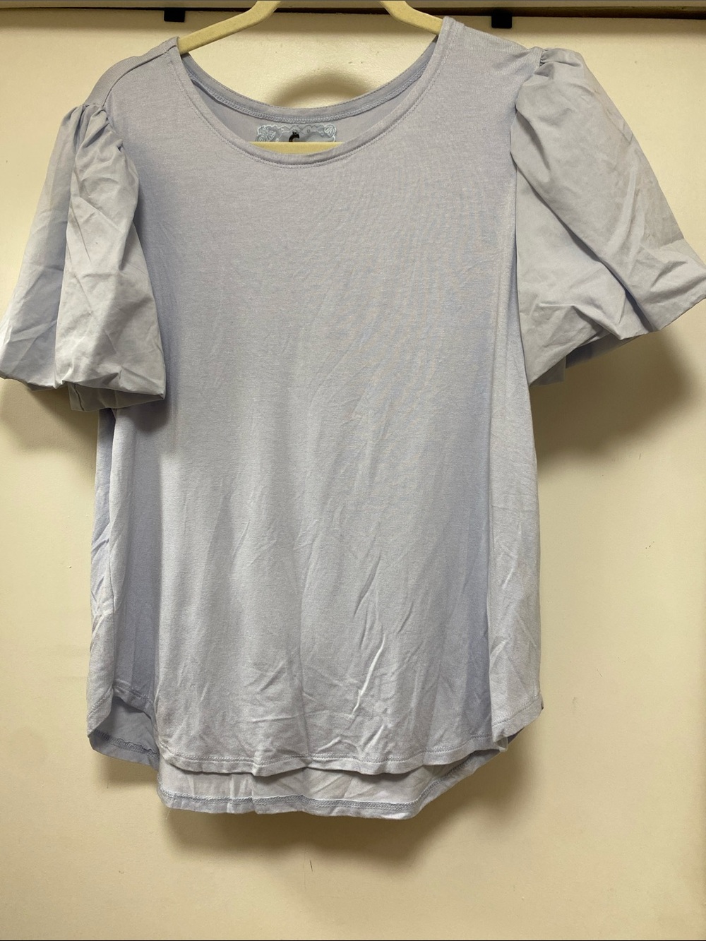 Cupio Light Lavender Puff-Sleeve Top
